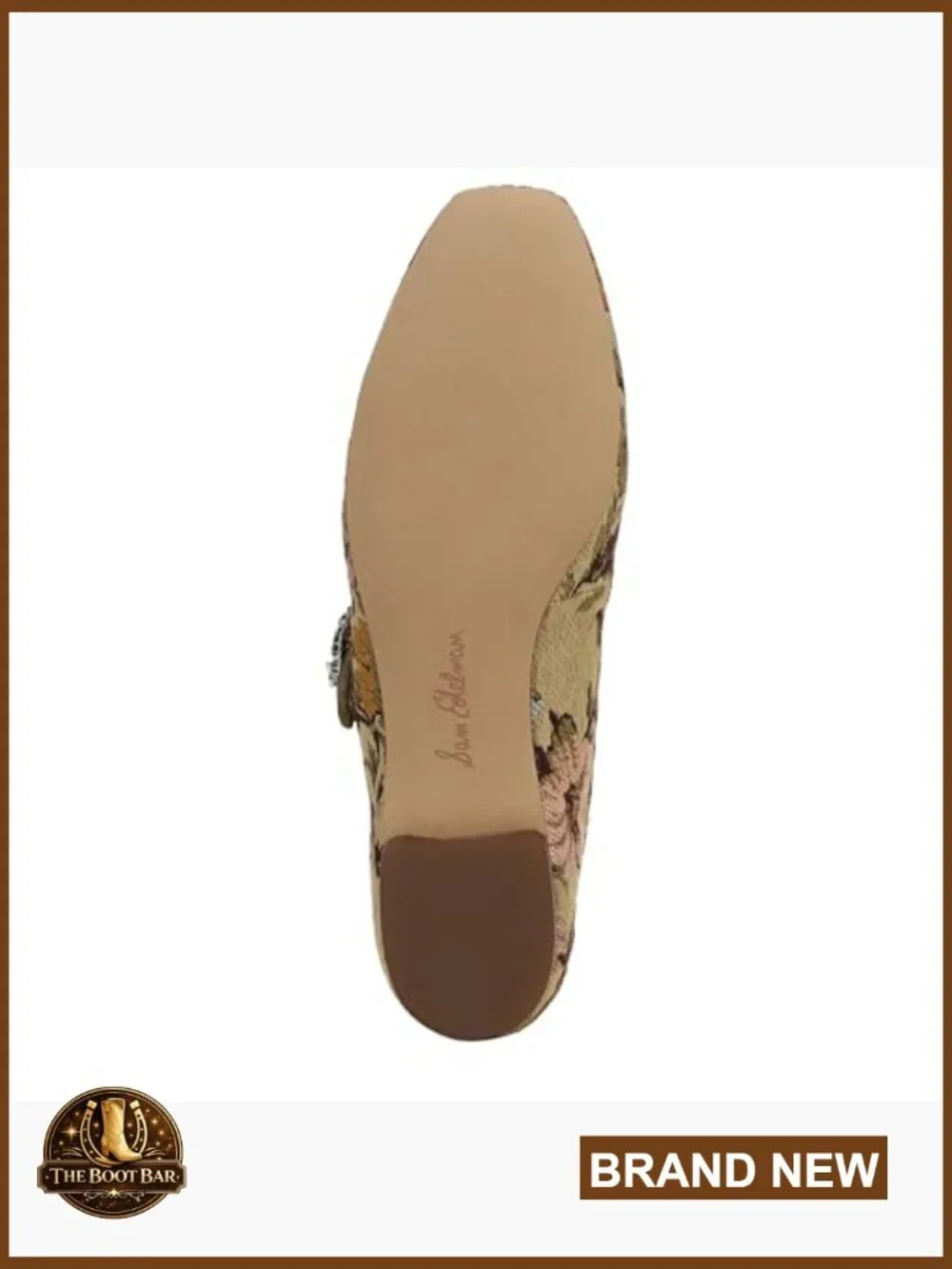 Women's Square Toe Crystal Embellished Mary Jane Flats